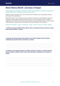 Black History Month Assessment for Class 6 | CBSE Life Skills | BookFlik