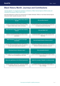 Black History Month Educational Resource | Class 6 Life Skills | BookFlik