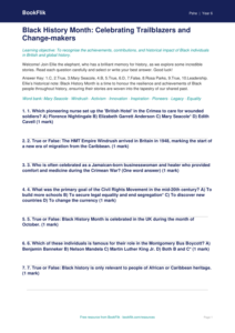 Black History Month Quiz for Class 6 | CBSE Life Skills | BookFlik
