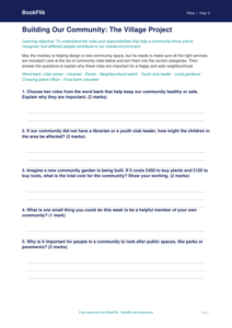 Free Community Activity Sheet | Class 4 | Life Skills | BookFlik