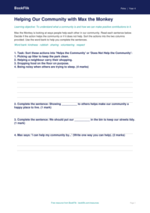 Free Community Activity Sheet | Class 4 | Life Skills | BookFlik
