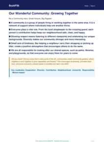 Free Community Poster | Class 4 | Life Skills | BookFlik