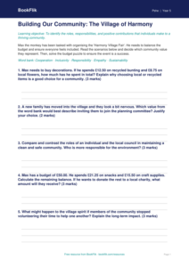 Free Community Activity Sheet | Class 5 | Life Skills | BookFlik