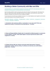Free Community Writing Frame | Class 5 | Life Skills | BookFlik