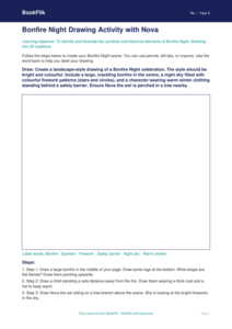 Free Bonfire Night Drawing Sheet | Class 6 | EVS / Moral Education | BookFlik