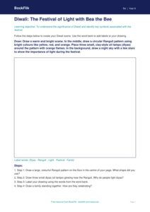 Free Diwali Drawing Sheet | Class 6 | EVS / Moral Education | BookFlik