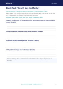 Free Diwali Template | Class 6 | EVS / Moral Education | BookFlik