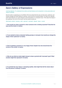 Free Portraits Activity Sheet | Year 4 Core | BookFlik