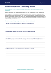Free Black History Month Assessment | Year 6 Supported | BookFlik