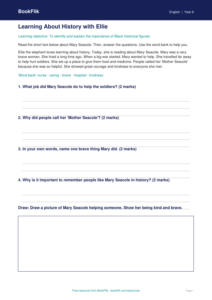 Free Black History Month Track Sheet | Year 6 Supported | BookFlik