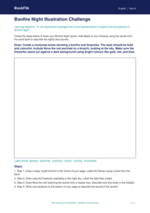 Free Bonfire Night Drawing Sheet | Year 6 Supported | BookFlik
