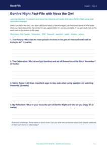 Free Bonfire Night Template | Year 6 Supported | BookFlik