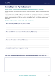 Free Bonfire Night Track Sheet | Year 6 Supported | BookFlik