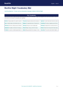 Free Bonfire Night Word Mat | Year 6 Supported | BookFlik