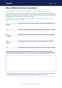 Free Fronted Adverbials Activity Sheet | Year 6 Core | BookFlik