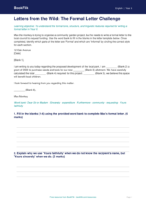 Free Letter Writing Activity Sheet | Year 6 Core | BookFlik