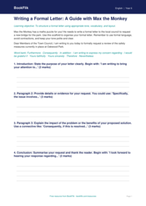 Free Letter Writing Frame | Year 6 English Worksheet | BookFlik