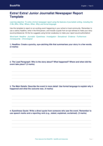 Free Newspaper Writing Template | Year 6 Core | BookFlik