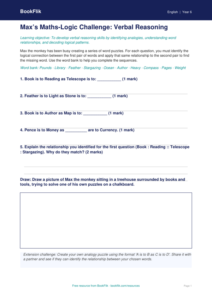Free Verbal Reasoning Activity Sheet | Year 6 Core | BookFlik