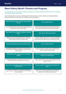 Free Black History Month Flashcards | Year 6 Core | BookFlik