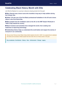 Free Black History Month Poster | Year 6 Supported | BookFlik