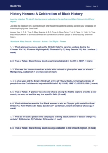 Free Black History Month Quiz | Year 6 Core | BookFlik