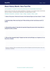 Free Black History Month Template | Year 6 Supported | BookFlik