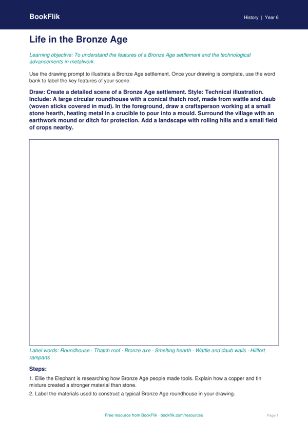 Free Bronze Age Drawing Sheet | Year 6 Core | BookFlik