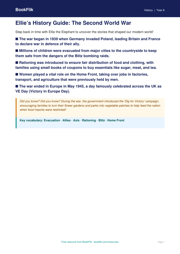 Free WW2 Poster Worksheet | Year 6 History | BookFlik