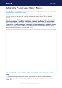Free Black History Month Drawing Sheet | Year 6 Core | BookFlik
