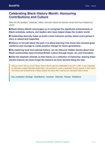 Free Black History Month Poster | Year 6 Core | BookFlik