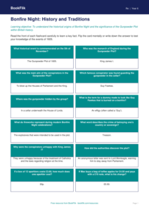 Free Bonfire Night Flashcards | Year 6 Core | BookFlik
