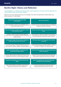 Free Bonfire Night Flashcards | Year 6 Greater Depth | BookFlik