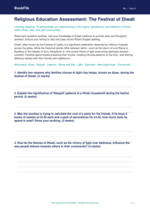 Free Diwali Assessment | Year 6 Core | BookFlik