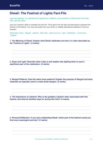 Free Diwali Template | Year 6 Core | BookFlik