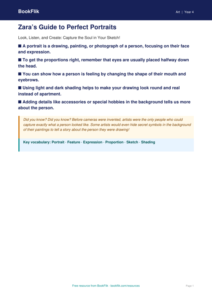 Free Portraits Poster | Grade 3 | Art | BookFlik