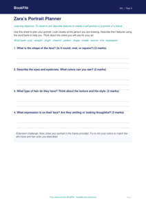 Free Portraits Template | Grade 3 | Art | BookFlik