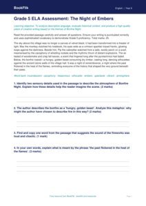 Bonfire Night Reading Comprehension | Grade 5 ELA | BookFlik