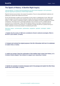 Bonfire Night Narrative Writing Activity | Grade 5 ELA | BookFlik