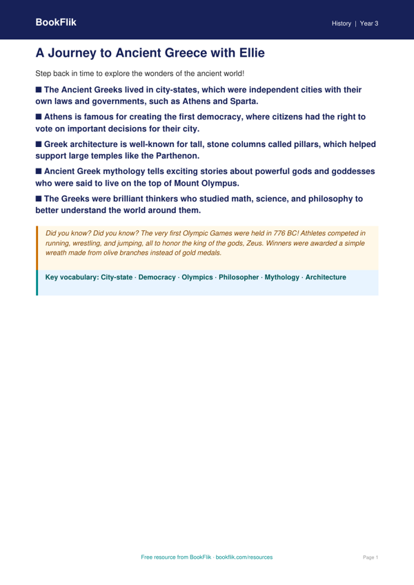 Free Ancient Greece Poster | Grade 2 | History | BookFlik worksheet preview — History Ancient Greece