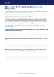 Free Black History Month Assessment | Grade 5 | History | BookFlik