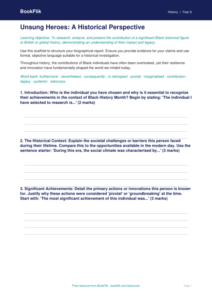 Free Black History Month Writing Frame | Grade 5 | History | BookFlik