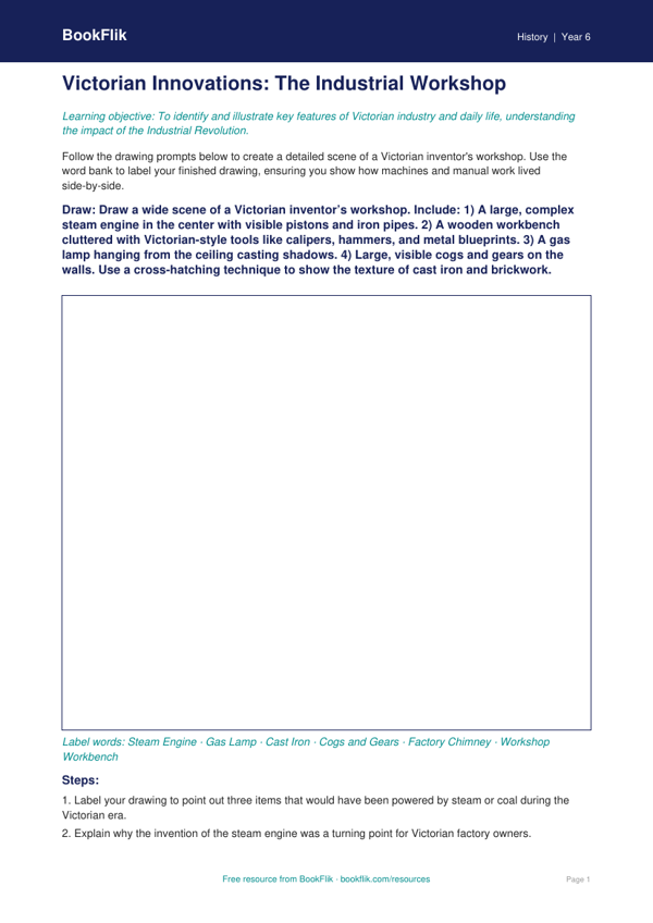 Free Victorians Drawing Sheet | Grade 5 | History | BookFlik