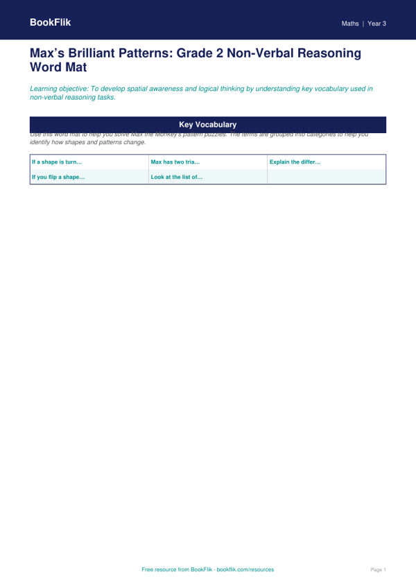Non-Verbal Reasoning Math Practice for Grade 2 | BookFlik worksheet preview — Maths Non Verbal Reasoning