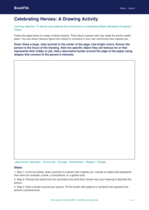 Free Black History Month Drawing Sheet | Grade 5 | Health & Wellness | BookFlik