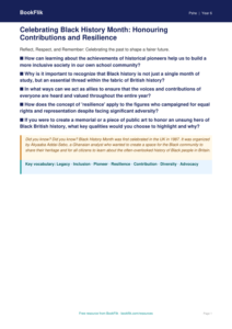 Free Black History Month Poster | Grade 5 | Health & Wellness | BookFlik