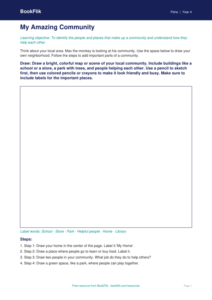 Free Community Drawing Sheet | Grade 3 | Health & Wellness | BookFlik