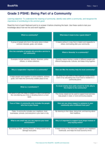 Free Community Flashcards | Grade 3 | Health & Wellness | BookFlik