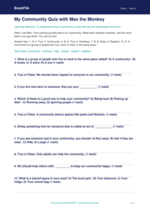 Free Community Quiz | Grade 3 | Health & Wellness | BookFlik