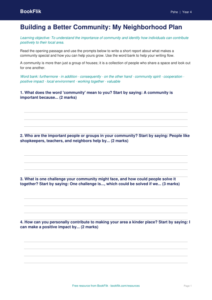 Free Community Writing Frame | Grade 3 | Health & Wellness | BookFlik